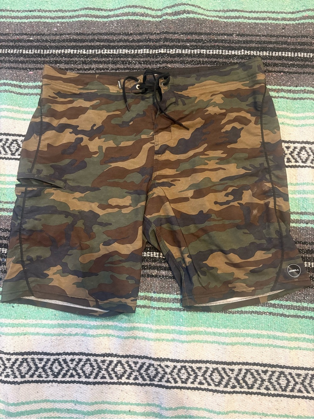 O'Neill Men's Camo Swim Board Shorts - Green Brown Black